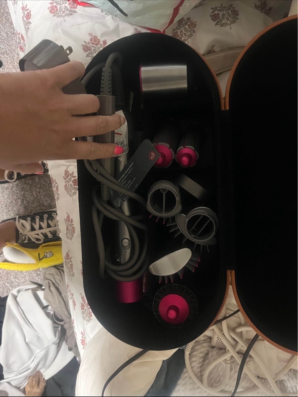 Dyson Hair Dryer and Styler Set in Silver and Pink